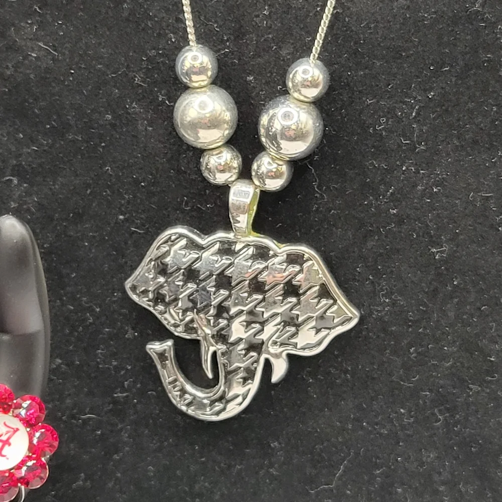 Alabama University Roll Tide Houndstooth Red White Black Silver Jewelry Lot - Picture 13 of 16